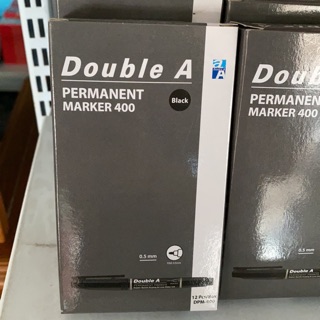 Permanent marker400 BLACK ปาากาติดถาวร0.5 DOUBLE A 1 กล่อง/12ด้าม สีดำDOM-400