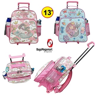 b2b shop🔥🎒Kids Luggage 13" กระเป๋าเป้มีล้อลากสำหรับเด็ก กระเป๋านักเรียน สินค้าลิขสิทธิ์แท้ ลาย Unicorn