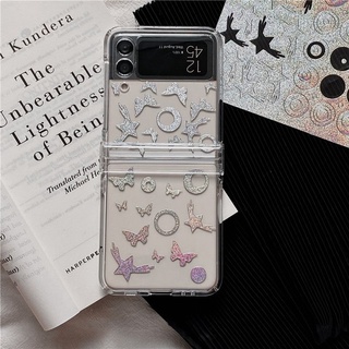 🚢pre order🚢Samsung galaxy z flip 3 case เคสใส all cover แถมsticker 2แผ่น