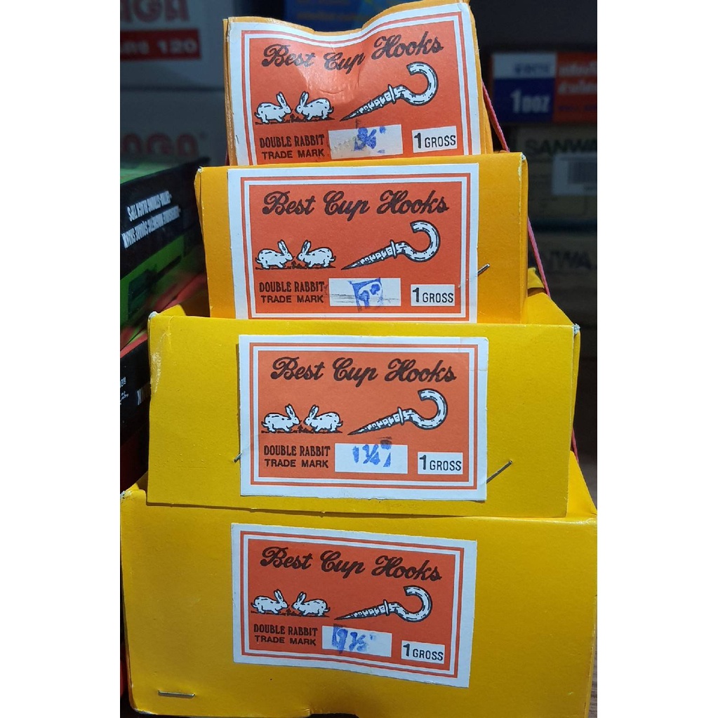 ตะขอตัวCมีเกลียว ตะขอเกลียวปล่อยตัวC ขอตัวC ตะขอเกลียว ขนาด 3/4", 1", 1.1/4", 1.1/2" ยกกล่อง(กล่องละ