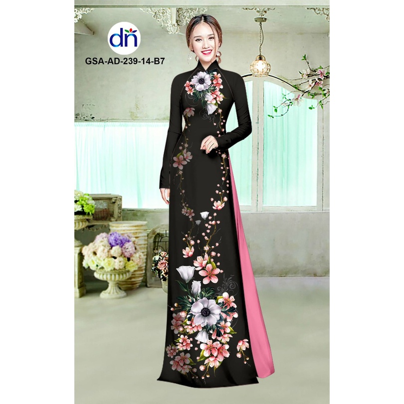FULL SIZE PATTERN Ao Dai พร้อมคอกลมและคอ 2 ตัวพร้อมภาพประกอบ