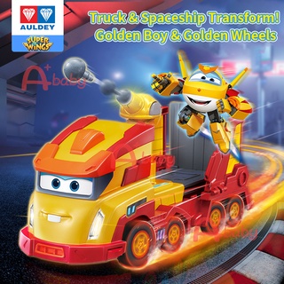 Super Wings Golden Wheels &amp; Golden Boy Transform Truckชุดของเล่นโมเดลหุ่นยนต์ ของขวัญวันเกิด