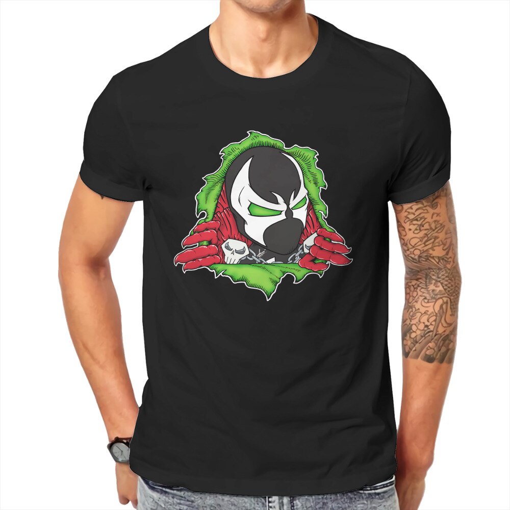 เสื้อยืดคอกลม แขนสั้น พิมพ์ลายการ์ตูน Spawn Comic Film น่ารัก แบบสร้างสรรค์ สวมใส่สบาย สําหรับผู้ชาย