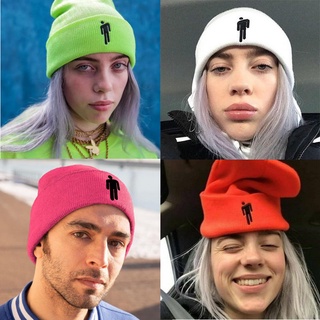 หมวกถัก ผ้าวูล ปักลาย Billie Eilish เรืองแสง