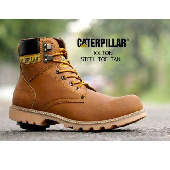 J81 CATERPILLAR HOLTON ( สี )190333 ) - Work &amp; Safety Boot PVC Leather Oil Resistance Men Shoes IE81 81
