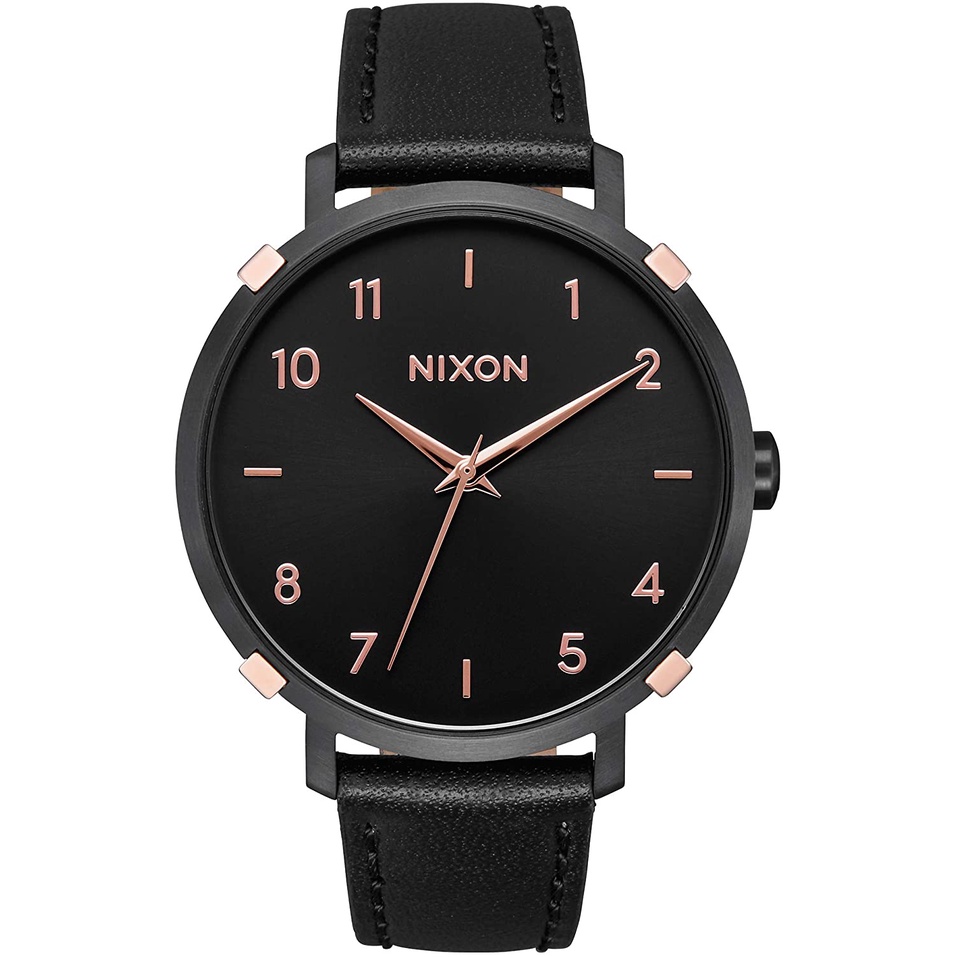 Nixon Arrow รุ่น NXA10913221-00 นาฬิกาข้อมือผู้หญิง สายหนัง สีดำ หน้าปัด 38 มม.