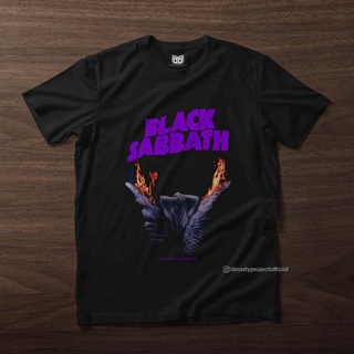 เสื้อยืด ผ้าฝ้าย พิมพ์ลายวงดนตรี Black Sabbath Cross พรีเมี่ยม