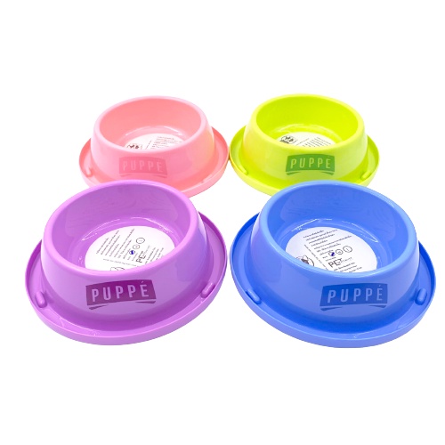 Puppe' ชามข้าวสุนัขและแมวมีขอบยางกันลื่น