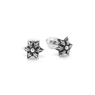 Chrome Hearts Sterling Silver 925 เครื่องประดับเงินแท้ ต่างหู Cross Star Stud Earring Code:CED002