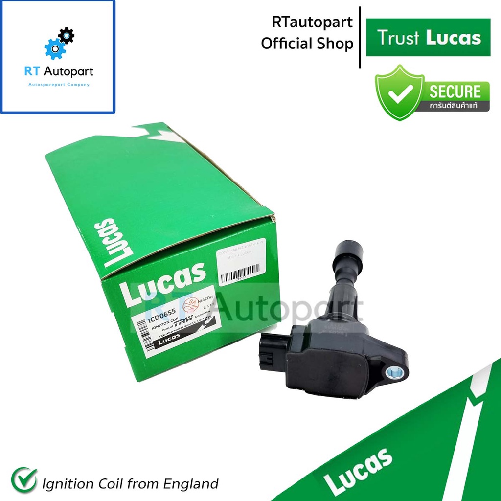 Lucas คอยล์จุดระเบิด Mazda 2 Demio sport ปี07-14 Mazda 3 1.6 ปี05-14 / คอยล์ คอยล์หัวเทียน / ICD0655