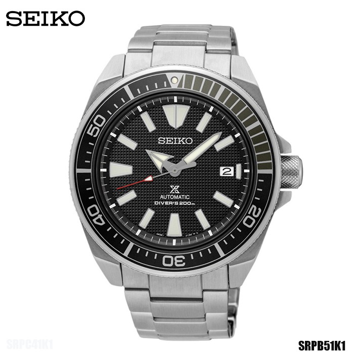 นาฬิกาข้อมือผู้ชาย สายสแตนเลส SEIKO Prospex Samurai Blue Textured Automatic Diver's 200m SRPB51K SRPB51K1