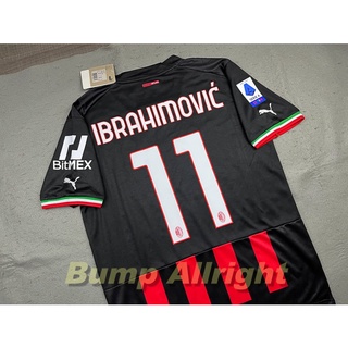 New 2022 !! : เสื้อทีม เอซี มิลาน เหย้า 2022 AC Milan Home 2022 + 11 IBRAHIMOVICH และอาร์มกัลโช่ !!