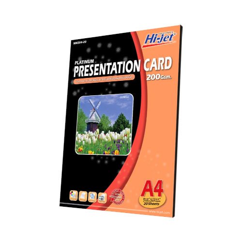 Hi-jet การ์ด ผิวด้าน Platinum Matt Inkjet Paper 200 แกรม A4 20 แผ่น