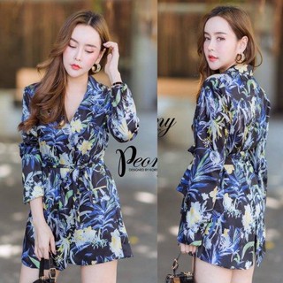 พร้อมส่ง-Peony งานเซ็ตสุดหรู เสื้อBlazer คัตติ๊งเป๊ะเวอร์ พร้อมเชือกผูกเอว แมทคู่กับขาสั้นเข้าเซ็ต ขอบอกว่ารุ่