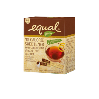 Equal Stevia 40 Sticks อิควล สตีเวีย ผลิตภัณฑ์ให้ความหวานแทนน้ำตาล 1 กล่อง มี 40 ซอง