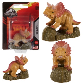 Mattel Jurassic World - Mini Figure 5cm Triceratops (GXB10) ของเล่นแอ็กชั่นฟิกเกอร์ไดโนเสาร์ ไทเซราทอปส์