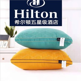 แท้ 100% หมอนHilton รุ่นพิเศษฟูมาก ขนาด850 กรัม ปักโลโก้ หมอนโรงแรม5ดาว หมอนสุขภาพ หมอนเกาหลี