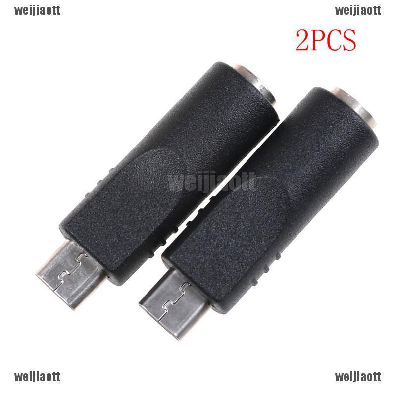 2 ชิ้น 3.5 x 1.1 Female to Micro USB 5 Pin Male DC อะแดปเตอร์ที่ชาร์จ