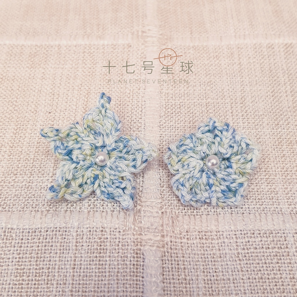H27Crochetสไตล์ฝรั่งเศสสีดอกไม้เข็มกลัด-Handmade H27 钩针式小花针法-手工制