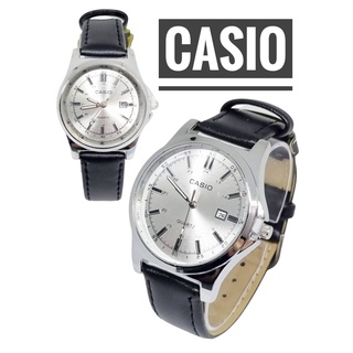 (พร้อมกล่อง) นาฬิกาข้อมือcasio สายหนัง สีน้ำตาลดำ วันที่ นาฬิกากันน้ำ นาฬิกาผู้ชาย นาฬิกาผู้หญฺิง ควอตซ์ชายหญิง RC631