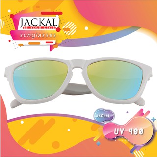 JACKAL SUNGLASSES แว่นตากันแดด รุ่น TRICKLE JS056 (Premium White Frame / Gold Mirror Lens)