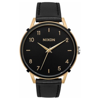 Nixon ARROW NXA10913222-00 นาฬิกาข้อมือผู้ชาย สายหนัง สีดำ/ทอง