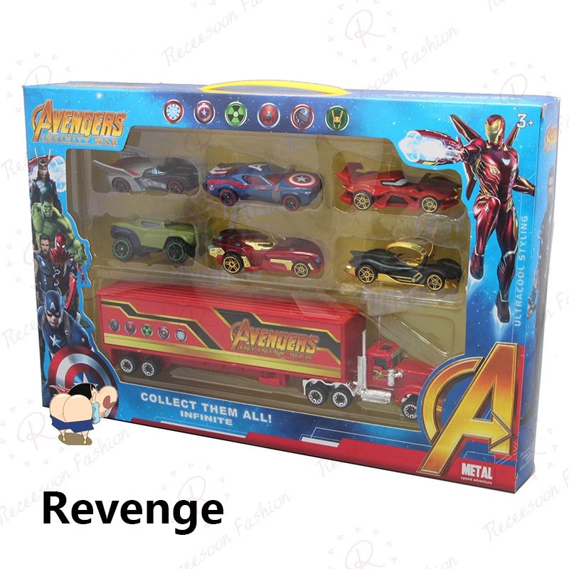 (Starting)Marvel Avengers Racing Set Alloy Vehicle Model Kids Superhero Car Toys Boys Birthday