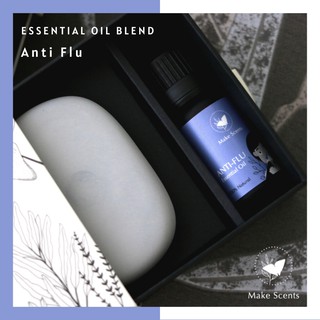 (Make Scents) Anti Flu Essential Oil with Ceramic Stone น้ำมันหอมระเหย กลิ่นหอมเย็นสะอาด ธรรมชาติ100% พร้อมเซ็ตเซรามิค