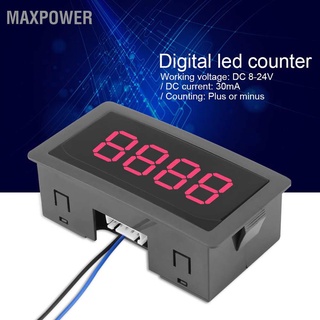 Maxpower แผงเคาน์เตอร์ดิจิทัล Dc Led 4 หลัก 0-9999 Up Down Plus Mini พร้อมสายเคเบิล