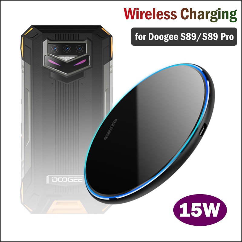 15W Fast Qi Wireless Charging for DOOGEE S89/S89 Pro Rugged Phone Wireless Charger Car Charging Stand for DOOGEE S89 Pro