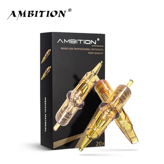 Ambition Golden ตลับหมึกสัก ฆ่าเชื้อ 12 M1 RM 0.25 มม. แบบใช้แล้วทิ้ง สําหรับเครื่องสัก 20 ชิ้น