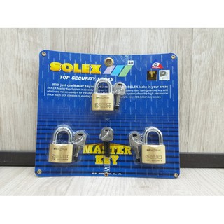 สินค้าราคาพิเศษ!ชุดกุญแจคล้อง สั้น 0.125694444444444 SOLEX MACH II-PLUS 40MM ทอง (MASTER KEY)