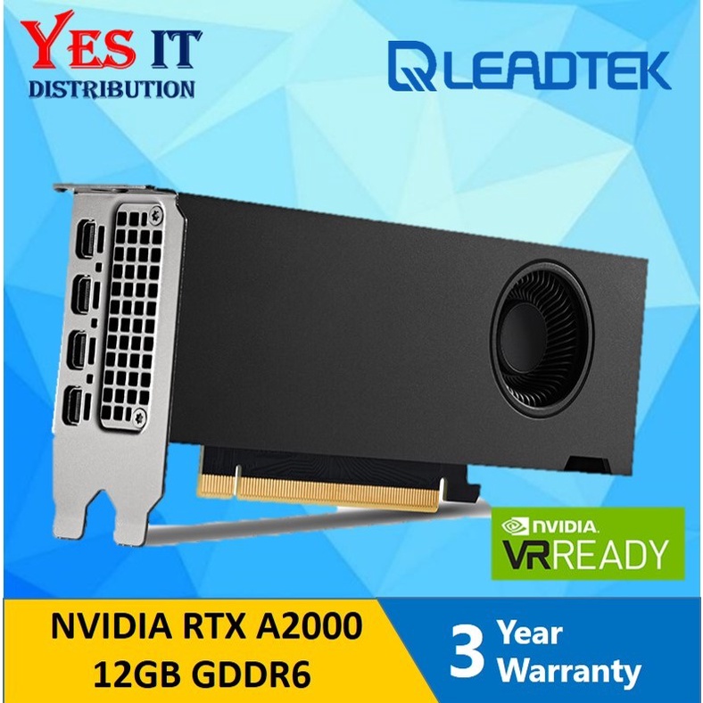 LEADTEK Nvidia Quadro RTX A2000 12GDD6 พร้อม ECC 192BIT Series Professional Workstation Graphic Gard