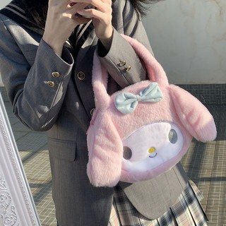 Melody Kuromi ตุ๊กตาของเล่น เครื่องแบบ Jk น่ารักมาก กระเป๋าจับคู่ ผ้ากํามะหยี่ขนนิ่ม กระเป๋าใส่โทรศัพท์มือถือ กระเป๋าถือ กระเป๋าเครื่องสําอาง