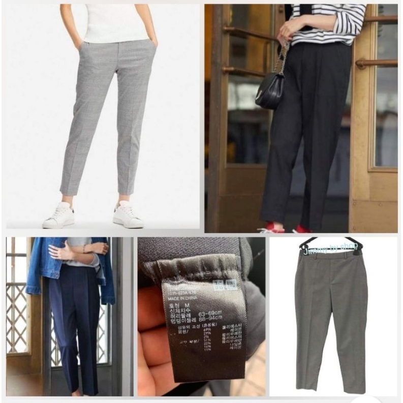 กางเกงยูนิโคล่Women EZY Ankle pants พิเศษSz..XS.เท่านั้น ดีไซด์..ขอบเอวยางยืดเพื่อความสบายเวลาสวมใส่..
