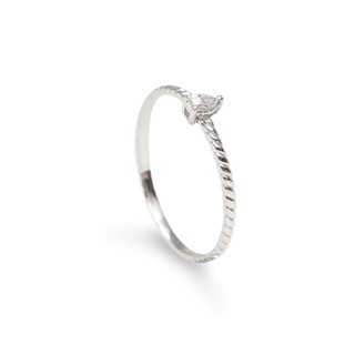 RAVIPA - Pear Mini Ring - แหวนเงินแท้ชุบทองคำขาว