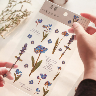 Creativity PET Transparent Sticker Simulation Flowers Sticker