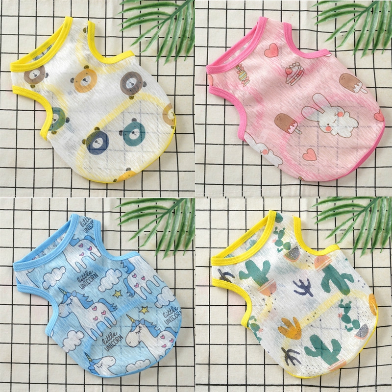 เสื้อผ้าสัตว์เลี้ยง เสื้อกั๊กกันแดด ระบายอากาศ สวมใส่สบาย แฟชั่นฤดูร้อน สําหรับสุนัข แมว
