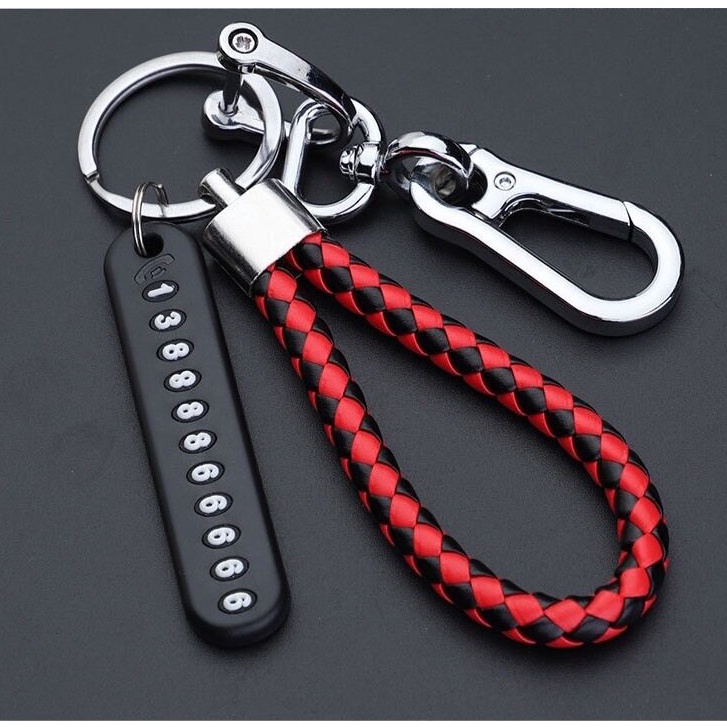 พร้อมส่ง พวงกุญแจรถ เชือกเส้นเล็ก + ป้ายหมายเลขโทรศัพท์