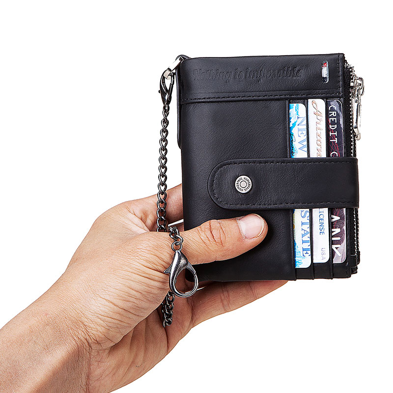 Rfid กระเป๋าสตางค์หนัง ใบสั้น พับได้ อเนกประสงค์ สไตล์วินเทจ สําหรับผู้ชาย【โปรโมชั่น ลดราคา】