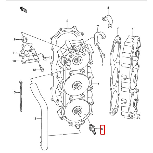 09482-00370-000 PLUG, SPARK,BR8HS หัวเทียน, BR8HS เครื่องยนต์เรือซุซุกิ Suzuki Outboard 09482-00370 
