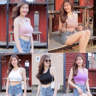 🔥Java wa Shop🔥(A32)สื้อกล้ามครอป BasicCrop ‼️ผ้าเรยอน2ชั้นทั้งตัว‼️ สายฝอ แมตได้หลายลุค😍 เสื้อแขนกุด  BasicCrop