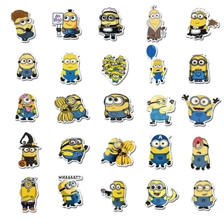 ✨พร้อมส่ง✨มินเนี่ยน Minions Minion sticker สติกเกอร์กันน้ำรูปแบบที่แตกต่างกัน 小黃人 50 ชิ้น