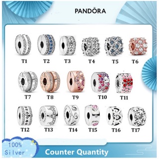 Pandora จี้คลิปหนีบ รูปโลโก้ สีโรสโกลด์ สําหรับของขวัญวันเกิดผู้หญิง p825