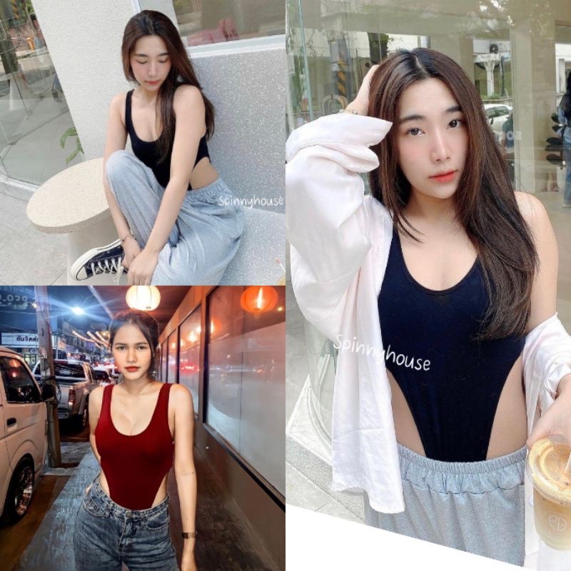 🫦CK99Shop🫦บอดี้สูทเว้าเอว เสื้อสายฝอ บอดี้สูท ‼️เป้าแกะได้ กระดุมแป็ก‼️ โอ้ยทำทะเลเดือด แซ่บ บอดี้สู