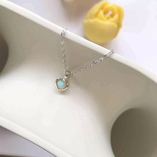 Winterwinter Jewelry Silver925 : เครื่องประดับเงินแท้ เงินแท้925 สร้อยคอพร้อมจี้จิ๋วรูปหัวใจ โอปอล์