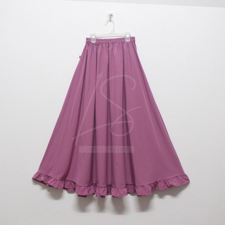 SK-A21 Long Skirt กระโปรงผู้หญิง กระโปรงยาว ทรงบาน แต่งระบายรอบชายกระโปรง เอวยางยืด ความยาว 38นิ้ว