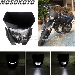 MD-สีดำ H4วิบากไฟหน้า F Airing สำหรับ Yamaha WRF CRF SMR XC WR คาวาซากิ D-Tracker KLX250 S/SF Supermoto MX E Nduro Headl