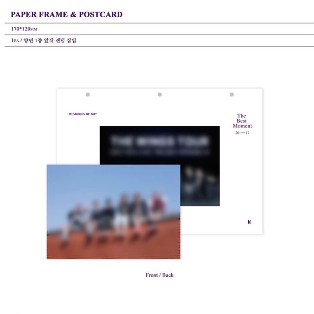 [BAKLลด100฿]Photoframe+Postcard จาก BTS MEMORIES OF 2017