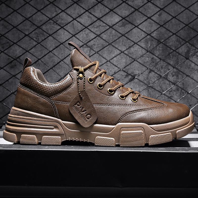 รองเท้าผู้ชาย Leather Work & Safety Boot SAFETY BOOTS WORK SHOES Retro Style Martin Boots Cargo Boot